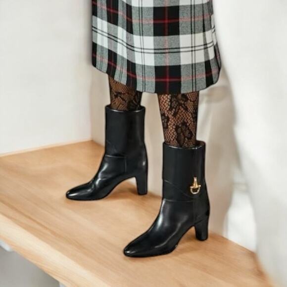 Gucci Elizabeth Half Horsebit ankle boots Black size 37 - Picture 1 of 10